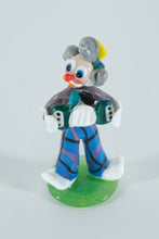 Load image into Gallery viewer, Hand-Blown Art Glass Clown Figurine with Accordion – Colorful Collectible Circus Character
