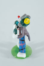 Load image into Gallery viewer, Hand-Blown Art Glass Clown Figurine with Accordion – Colorful Collectible Circus Character
