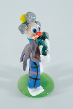 Load image into Gallery viewer, Hand-Blown Art Glass Clown Figurine with Accordion – Colorful Collectible Circus Character
