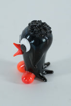 Load image into Gallery viewer, Miniature Hand-Blown Art Glass Penguin Figurine – Black &amp; Orange Collectible with Whimsical Expression
