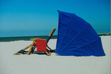 Load image into Gallery viewer, “Blue Beach Umbrella” by Scott Sroka – National Geographic Certified Framed Photograph – 22” x 18”
