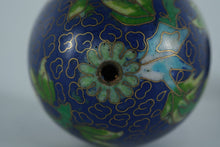 Load image into Gallery viewer, Cloisonné Egg with Peony Blossom Design – Hand-Enameled Floral Art on Stand (2" x 3")
