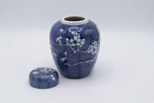 Load image into Gallery viewer, Vintage Japanese Blue White Porcelain Plum Blossom Ginger Jar 6 Inch
