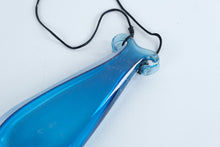 Load image into Gallery viewer, Blue Art Glass Teardrop Suncatcher Window Hanging 11 Inch
