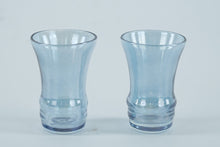 Load image into Gallery viewer, Mid-Century Modern Blue Glass Decanter &amp; 8 Shot Glasses Set – Iridescent Barware
