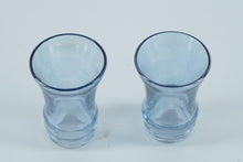 Load image into Gallery viewer, Mid-Century Modern Blue Glass Decanter &amp; 8 Shot Glasses Set – Iridescent Barware

