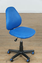 Load image into Gallery viewer, Blue Adjustable Office Chair on Casters
