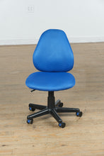Load image into Gallery viewer, Blue Adjustable Office Chair on Casters
