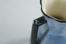 Load image into Gallery viewer, Vintage Japan Blue Lusterware Double Handle Vase Black Art Deco 5 Inch
