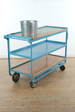 Load image into Gallery viewer, Industrial Rolling Bar Cart with Custom Tile Top and Metal Frame
