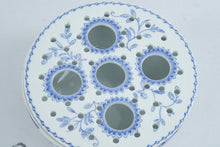 Load image into Gallery viewer, MMA PEM Blue and White Porcelain Flower Frog Bowl Bulb Planter 7 Inch
