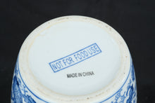 Load image into Gallery viewer, Blue &amp; White Porcelain Ginger Jar with Lid Chinoiserie Floral Motif Decorative Jar 7"
