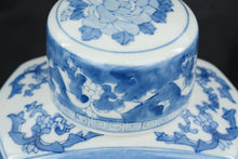 Load image into Gallery viewer, Blue &amp; White Porcelain Tea Caddy Jar with Lid Scenic Landscape Chinoiserie Decor 9"

