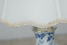 Load image into Gallery viewer, Vintage Blue White Porcelain Table Lamp Birds Flowers Chinoiserie 33 Inch
