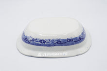 Load image into Gallery viewer, Antique Blue Willow Transferware Rectangular Serving Bowl 10 Inch Chinoiserie
