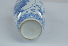 Load image into Gallery viewer, Chinese Blue and White Porcelain Vase Birds and Flowers Baluster 14 Inch
