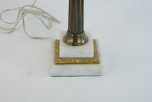 Load image into Gallery viewer, Pair Cut Crystal Table Lamps Marble Base Brass Finish 28 Inch
