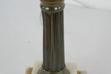 Load image into Gallery viewer, Pair Cut Crystal Table Lamps Marble Base Brass Finish 28 Inch
