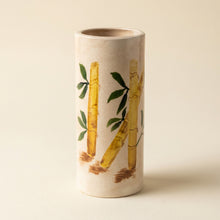 Load image into Gallery viewer, Hand Painted Bamboo Studio Pottery Cylinder Vase Signed H Bell 7 5 Inch
