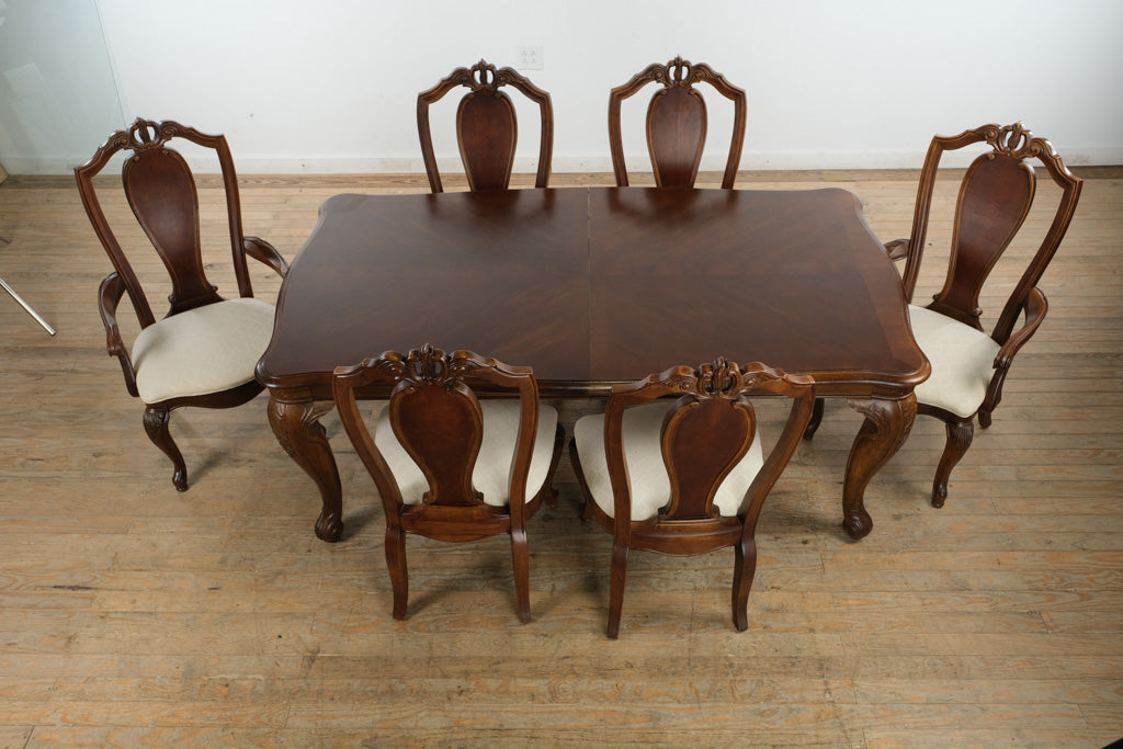 Bob Mackie Dining Set by American Drew - 6 Chairs, 2 Leaves