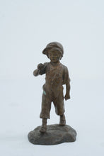 Load image into Gallery viewer, Antoine Bofill Signed Antique Bronze Boy Walking Figurine Sculpture 7 5 Inch
