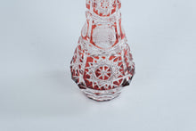 Load image into Gallery viewer, Vintage Bohemia 24 Percent Lead Crystal Ruby Red Cut Glass Vase 8 Inch
