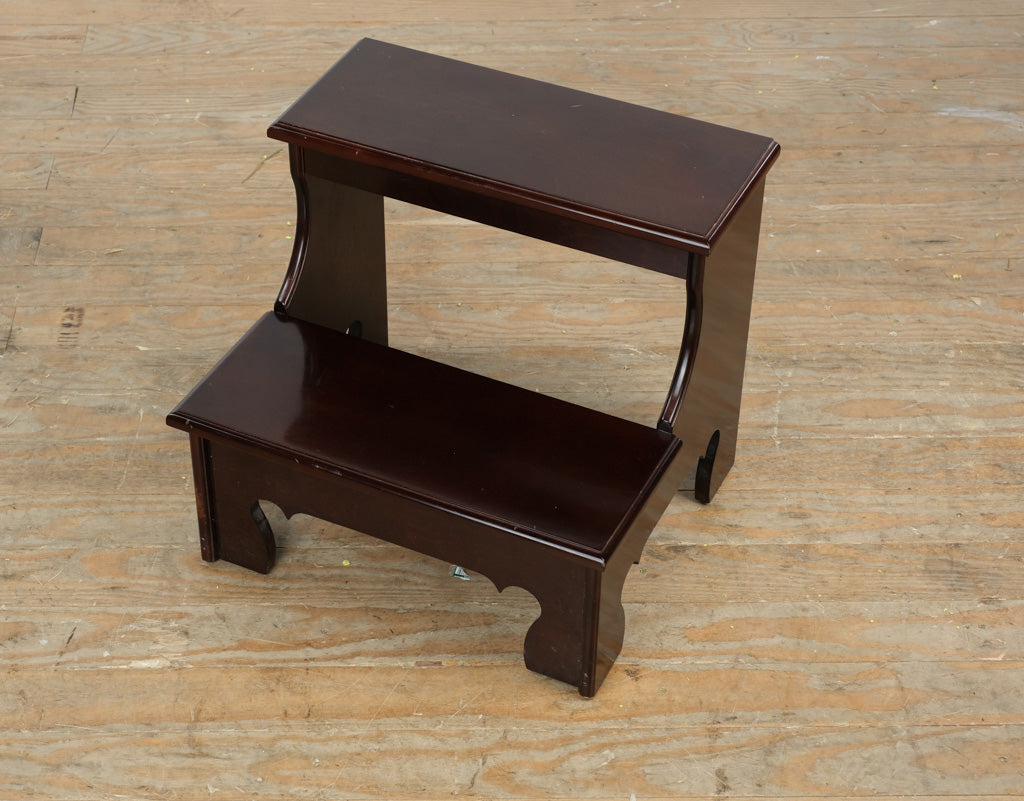 Bombay Company 2-Tier Mahogany Wood Bed Steps – Classic Wooden Step Stool