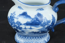 Load image into Gallery viewer, Bombay Blue &amp; White Porcelain Creamer Pitcher Scenic Landscape Chinoiserie 5"
