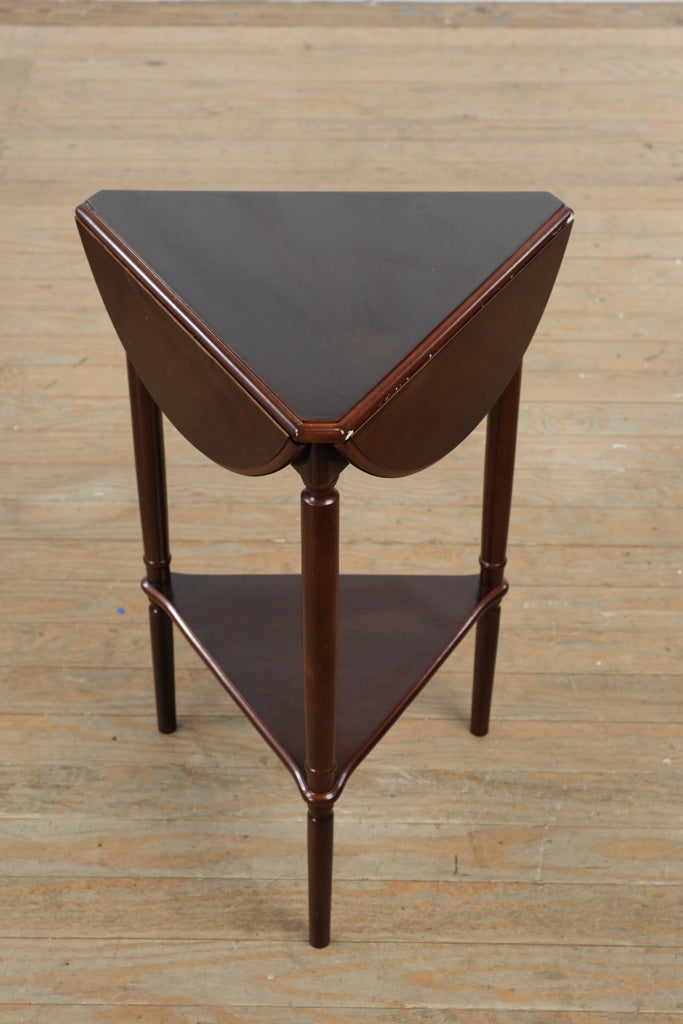 Bombay Mahogany Corner Drop-Leaf Side Table