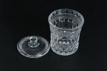 Load image into Gallery viewer, Bombay Cut Crystal Lidded Jar Candy Dish with Starburst Base
