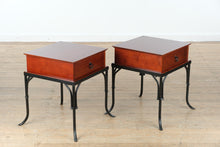 Load image into Gallery viewer, Pair of Bombay Side Tables with Iron Legs
