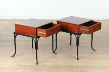 Load image into Gallery viewer, Pair of Bombay Side Tables with Iron Legs
