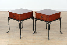 Load image into Gallery viewer, Pair of Bombay Side Tables with Iron Legs
