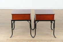 Load image into Gallery viewer, Pair of Bombay Side Tables with Iron Legs
