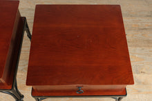 Load image into Gallery viewer, Pair of Bombay Side Tables with Iron Legs
