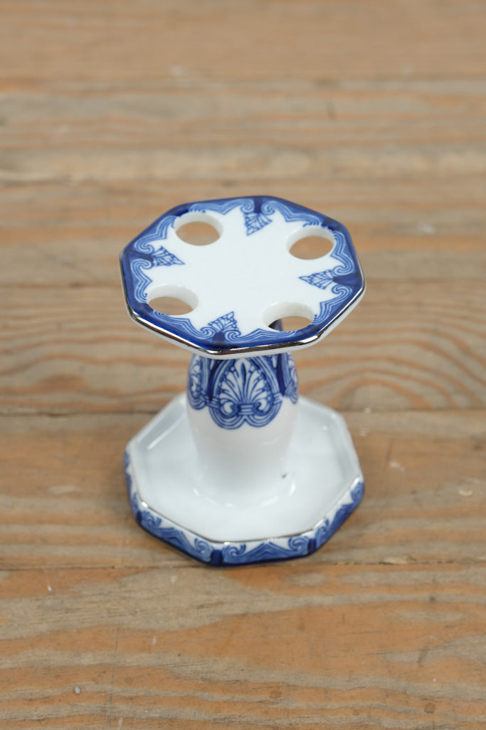 Bombay Blue & White Porcelain Toothbrush Holder