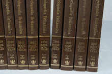 Load image into Gallery viewer, Encyclopedia Britannica Book of the Year 1975 to 1987 Vintage 13 Volume Hardcover Set
