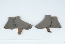 Load image into Gallery viewer, Vintage Gray Wool Military-Style Spats Gaiters with Leather Straps – Pair
