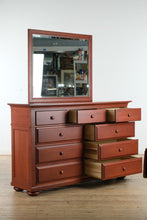 Load image into Gallery viewer, Borkholder Solid Cherry 11-Drawer Dresser &amp; Mirror – Amish-Made
