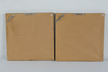 Load image into Gallery viewer, Vintage Pair Floral Botanical Prints Gold Bamboo Frames 11 x 11

