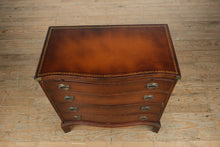 Load image into Gallery viewer, Bow Front Bachelor’s Chest with Leather Top &amp; Pull-Out Table

