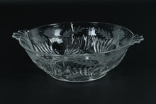 Load image into Gallery viewer, Vintage Cut &amp; Etched Crystal Bowl with Handles – Laurel &amp; Fan Pattern
