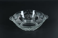 Load image into Gallery viewer, Vintage Cut &amp; Etched Crystal Bowl with Handles – Laurel &amp; Fan Pattern
