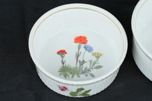 Load image into Gallery viewer, Le Faune Fireproof Porcelain Nesting Baking Bowl Set 4 Floral Butterfly France
