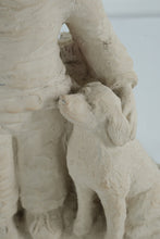 Load image into Gallery viewer, “Bright Eyes” Sculpture by Dee Crowley – Austin Productions 1985 – Boy with Dog Figurine, 14" Tall
