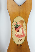 Load image into Gallery viewer, Vintage Folk Art Wood Wall Panels Boy Girl Flowers Heart Cutouts Pair
