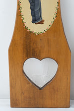 Load image into Gallery viewer, Vintage Folk Art Wood Wall Panels Boy Girl Flowers Heart Cutouts Pair
