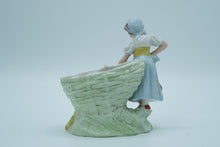 Load image into Gallery viewer, Pair of Bisque Porcelain Boy &amp; Girl Figurines with Fishing Nets – Spill Vase Style
