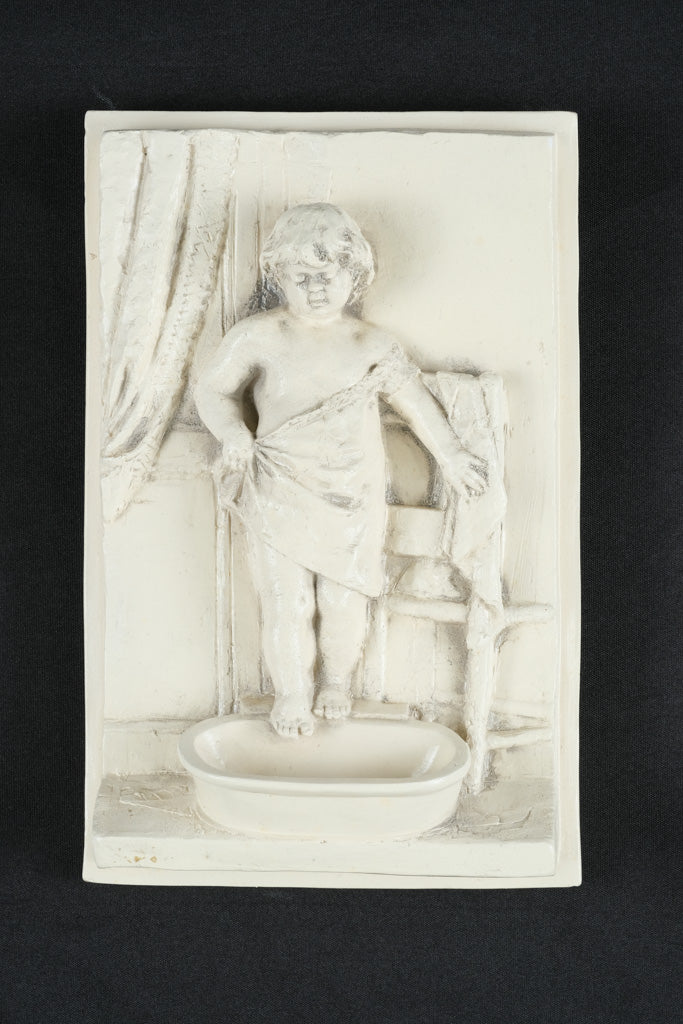 Bath Time Boy Terracotta Plaque