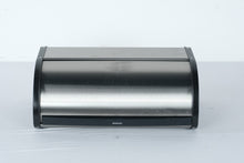 Load image into Gallery viewer, Brabantia Stainless Steel Roll Top Bread Box Black Kitchen Counter Storage 18 Inch
